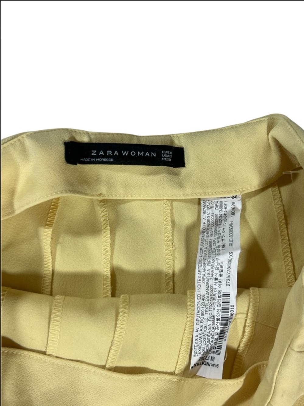 Zara Woman Lemon Yellow Pleated Mini Skirt XS High Waisted Vibrant Aesthetic - Picture 3 of 8